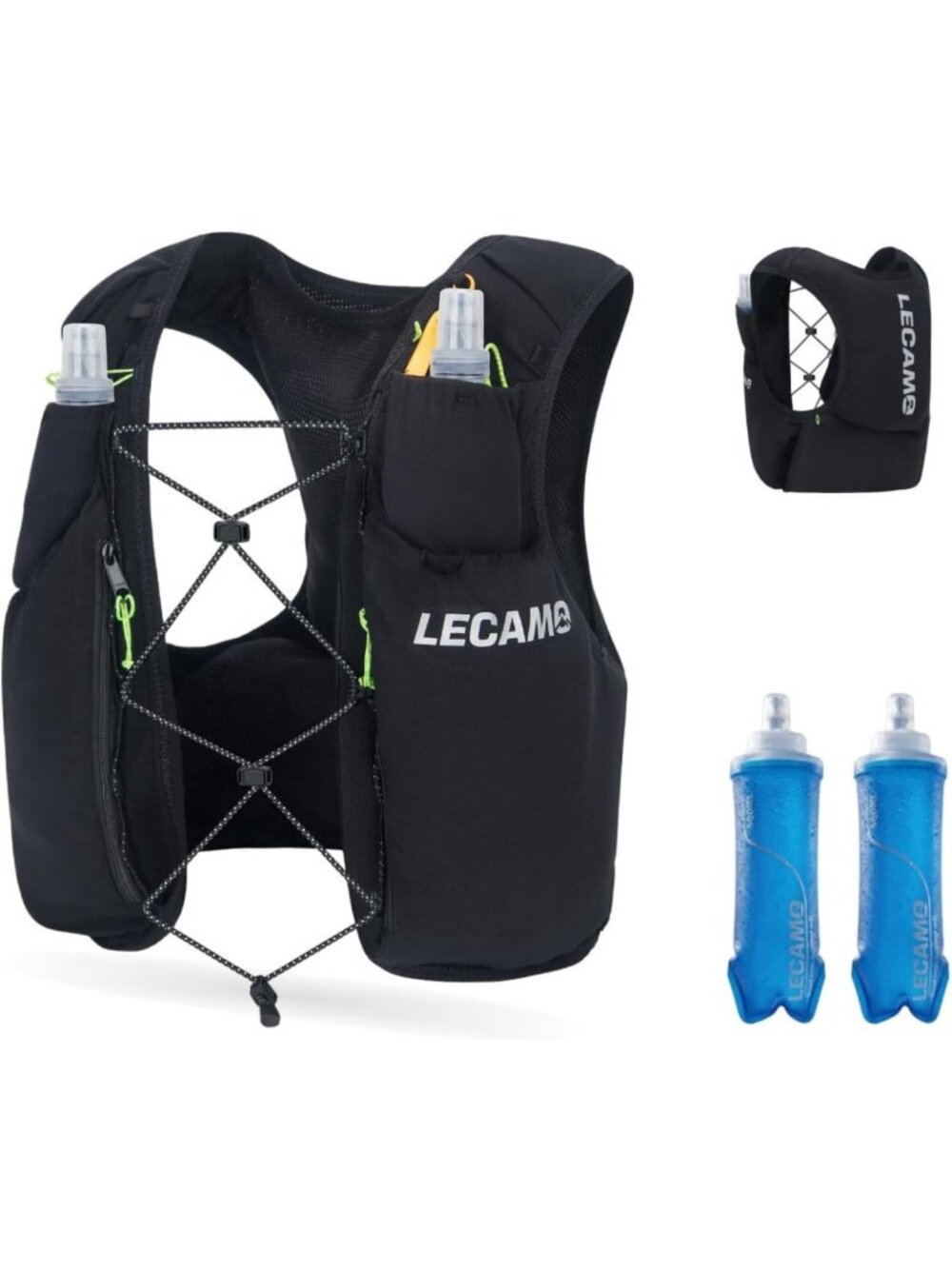 Lightweight 5L Running Hydration Vest with 2 Soft Flasks - Ideal for Trail